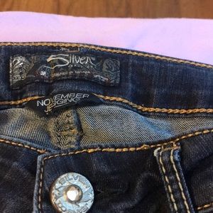 Only worn once! Silver November skinny jegging!